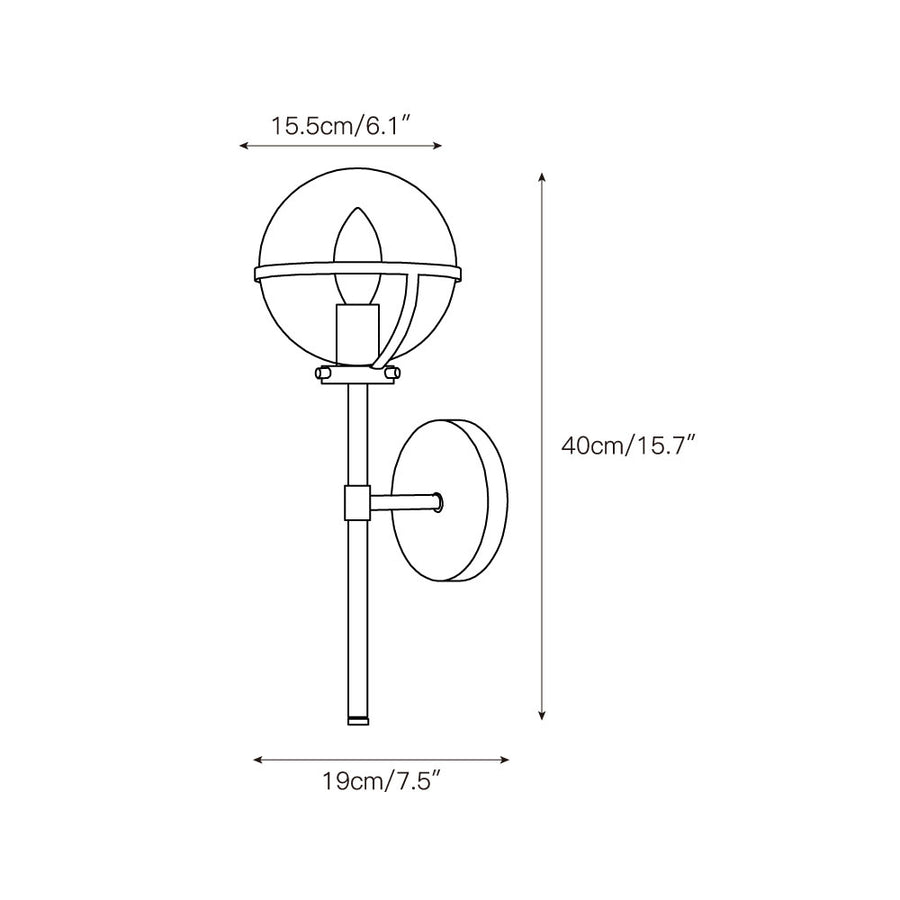 Hollis Wall Sconce – detail 4 — Dimension drawings 2
