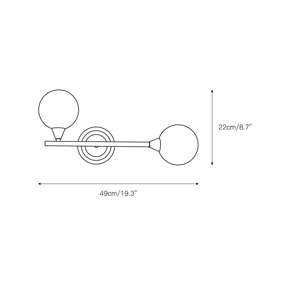 Holten Brass Armed Sconce – detail 3 — Dimension drawings 1