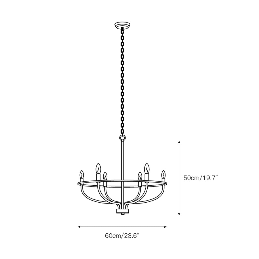 HomePlace Greyson Chandelier – detail 3 — Dimension drawings 1