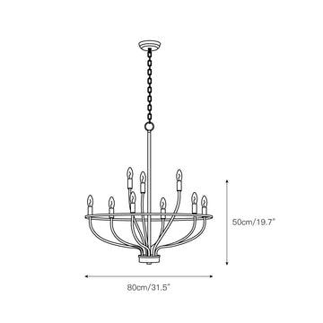 HomePlace Greyson Chandelier – detail 4 — Dimension drawings 2