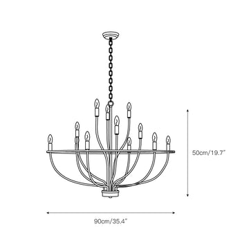 HomePlace Greyson Chandelier – detail 5 — Dimension drawings 3