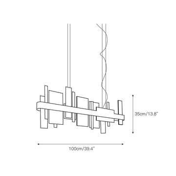 Honice LED Alabaster Chandelier – detail 4 — Dimension drawings 2