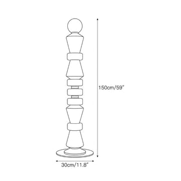 Horizon Obelisk Alabaster Floor Lamp – detail 3 — Dimension drawings 1