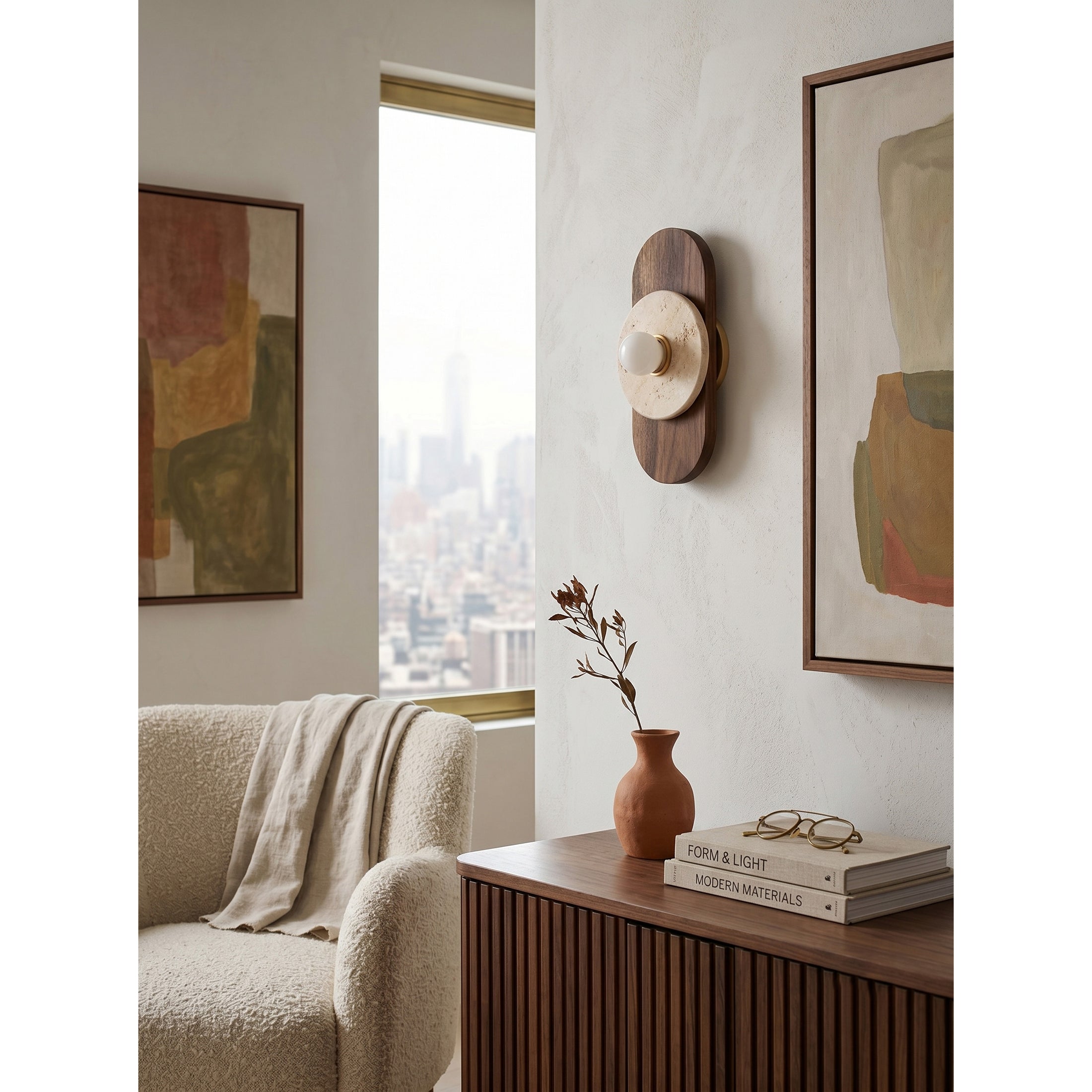 Horizon Travertine Wall Sconce