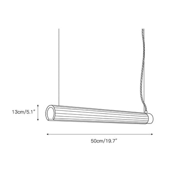 Horizontal Alabaster Roller Pendant Lamp – detail 3 — Dimension drawings 1