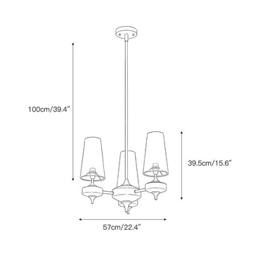 Hour Rho Chandelier – detail 3 — Dimension drawings 1