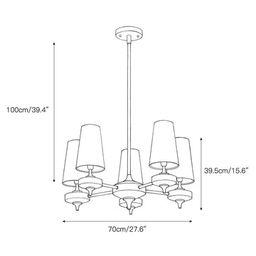 Hour Rho Chandelier – detail 4 — Dimension drawings 2