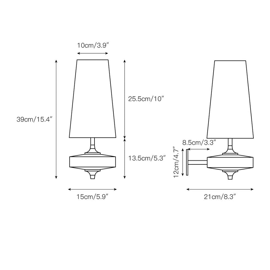 Hour Rho Wall Lamp – detail 3 — Dimension drawings 1