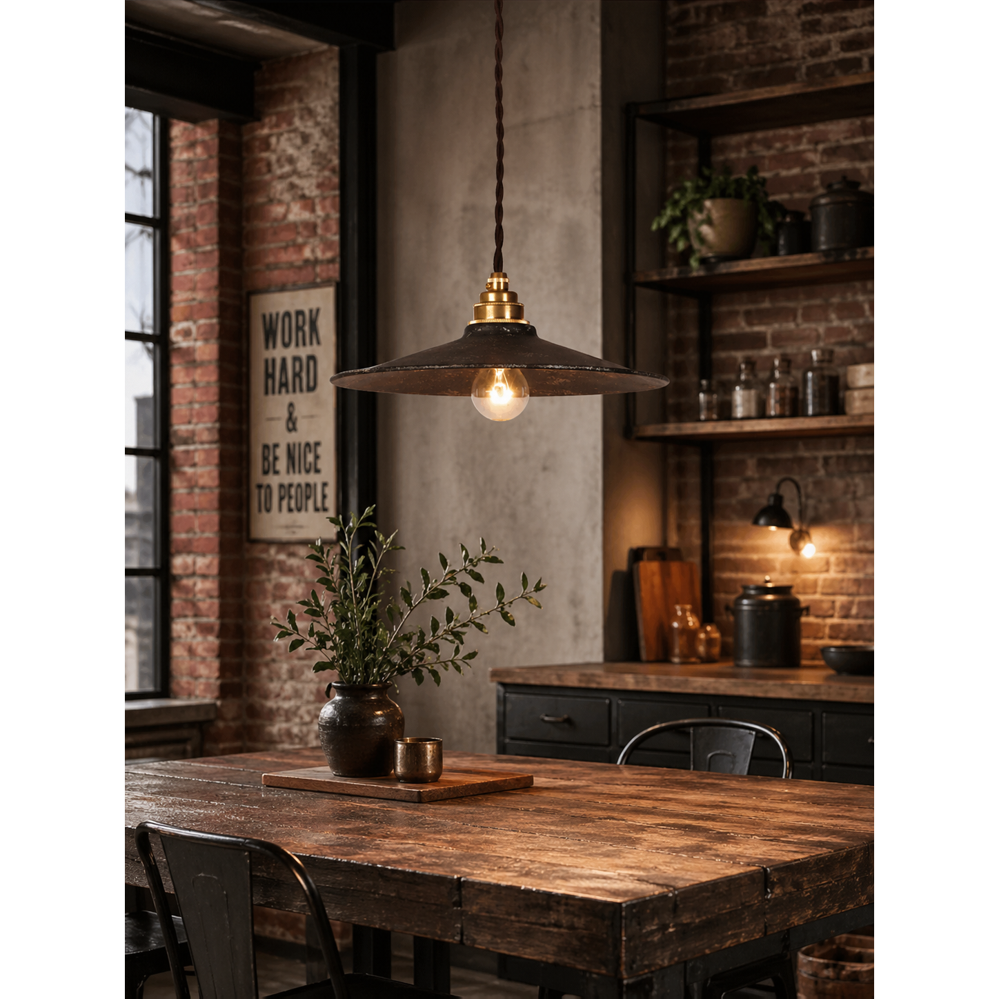 Industrial Flat Pendant Light