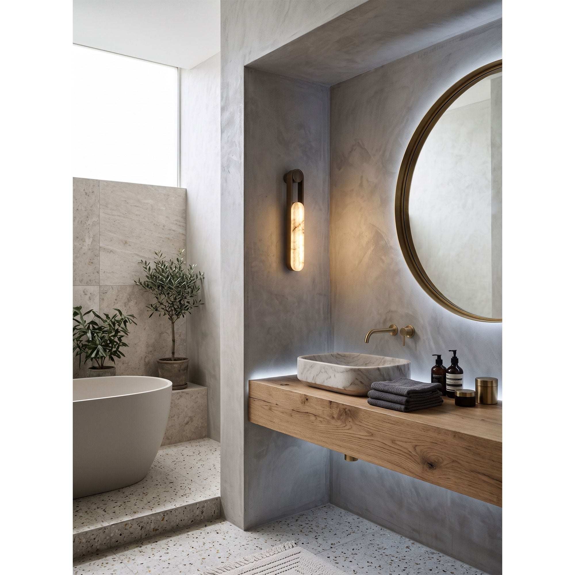 Inez LED Alabaster Wall Sconce