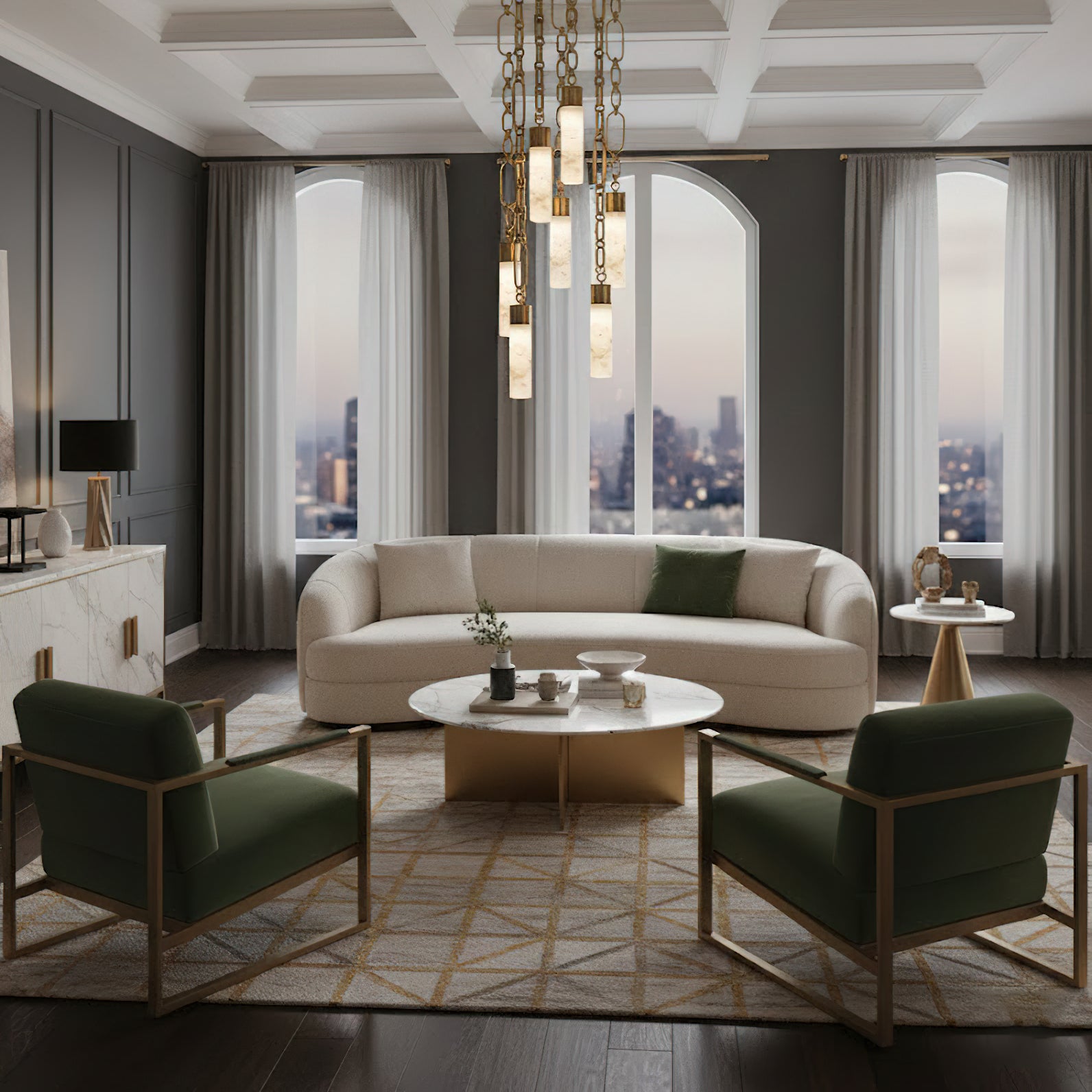 Chain Alabaster Chandelier