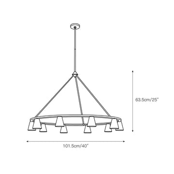 Ironstone Alabaster Chandelier – detail 3 — Dimension drawings 1