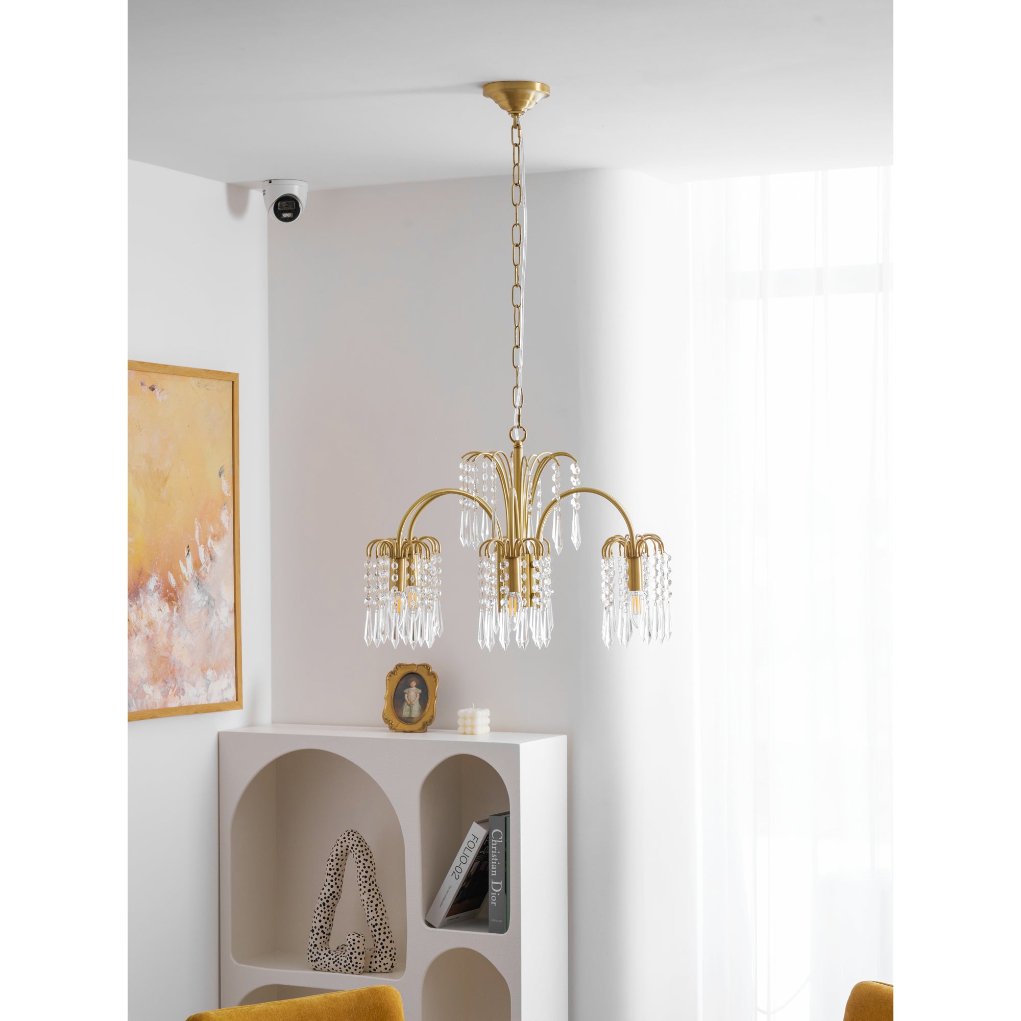 Латунная хрустальная люстра со свечами