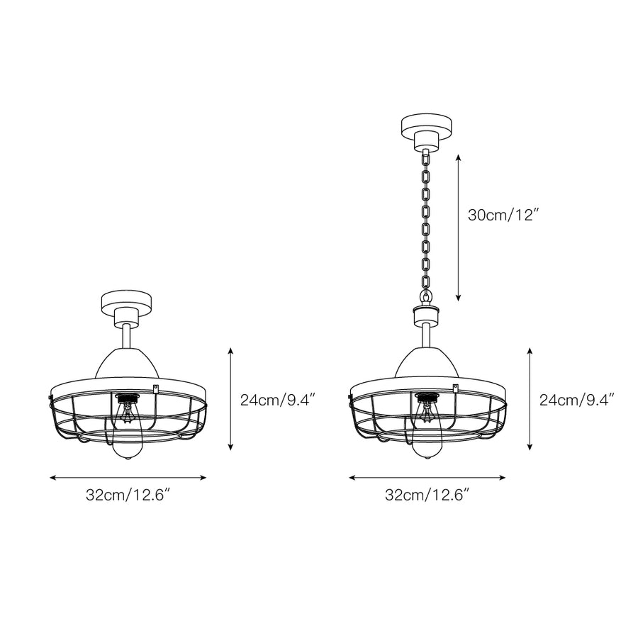 Ivalue Cage Pendant Light – detail 3 — Dimension drawings 1