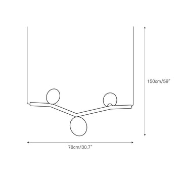 Matteo Horizontal Pendant Lamp – detail 5 — Dimension drawings 2