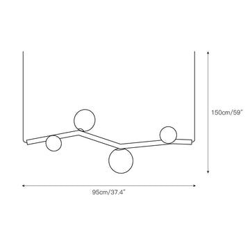 Matteo Horizontal Pendant Lamp – detail 6 — Dimension drawings 3