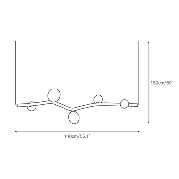 Matteo Horizontal Pendant Lamp – detail 7 — Dimension drawings 4