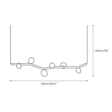 Matteo Horizontal Pendant Lamp – detail 8 — Dimension drawings 5