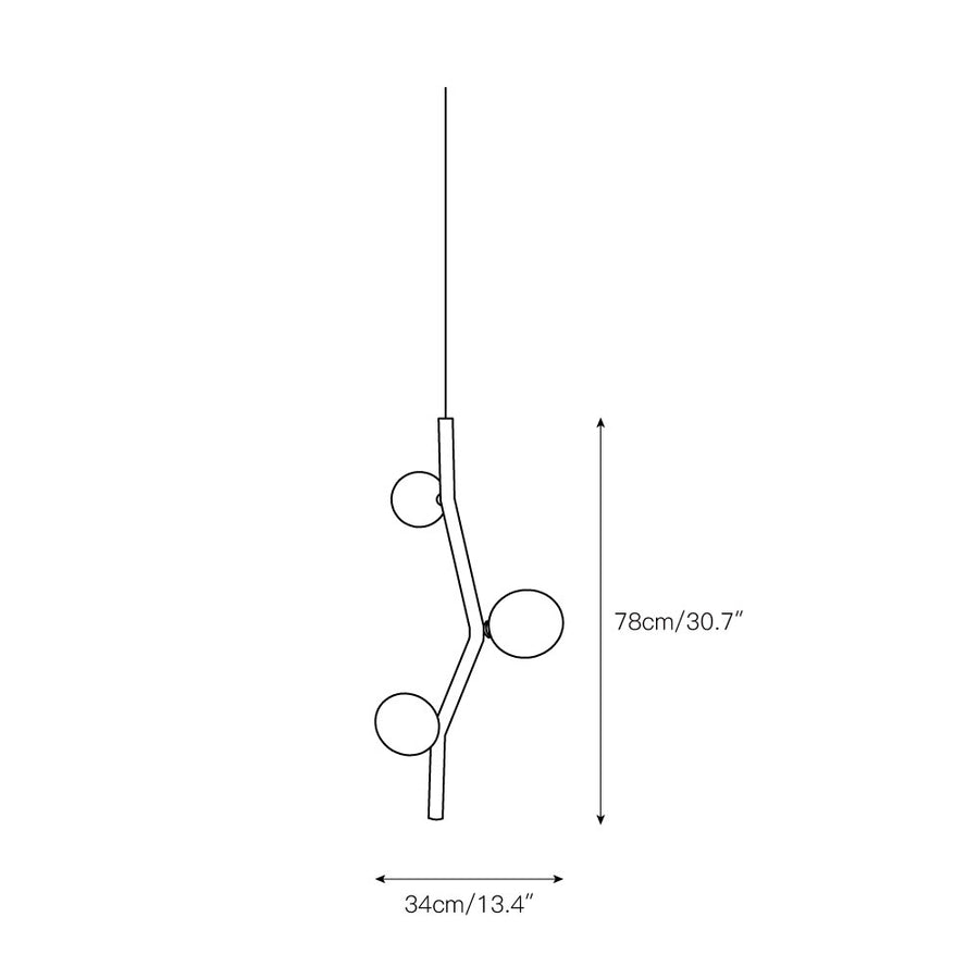 Matteo Vertical Pendant Lamp – detail 3 — Dimension drawings 1
