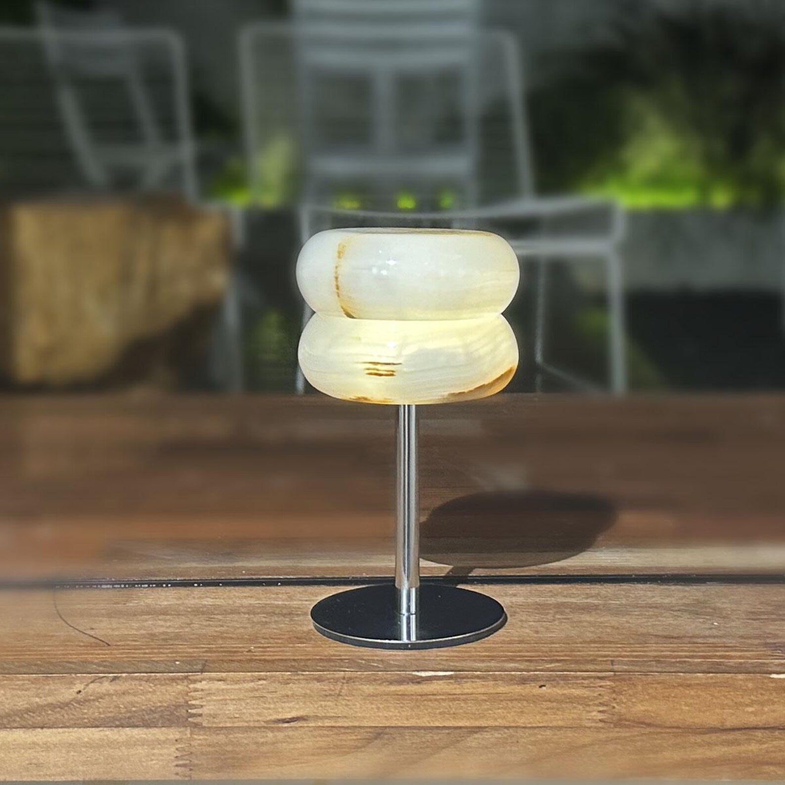 Jade Donut Table Lamp