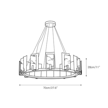 Jessie Alabaster Round Chandelier – detail 5 — Dimension drawings 2