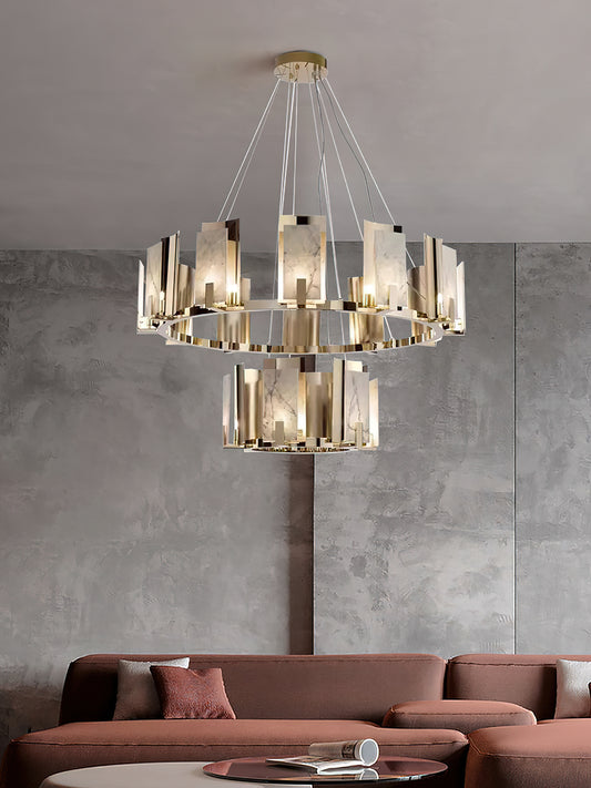 Jessie Alabaster Round Chandelier