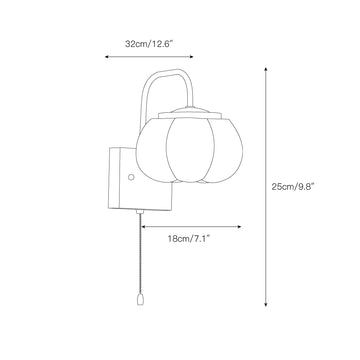 Kapok Flower Wall Lamp – detail 4 — Dimension drawings 1