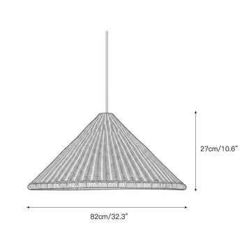 Kasbah Rattan Conical Pendant Lamp – detail 4 — Dimension drawings 2