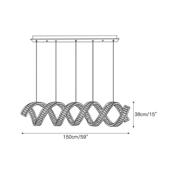 Konstantine Linear Chandelier – detail 3 — Dimension drawings 1