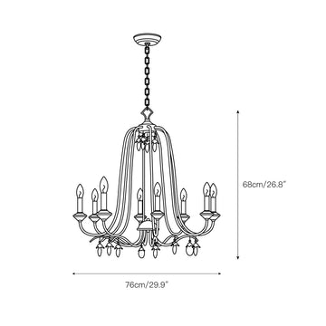 Kora Chandelier – detail 4 — Dimension drawings 2