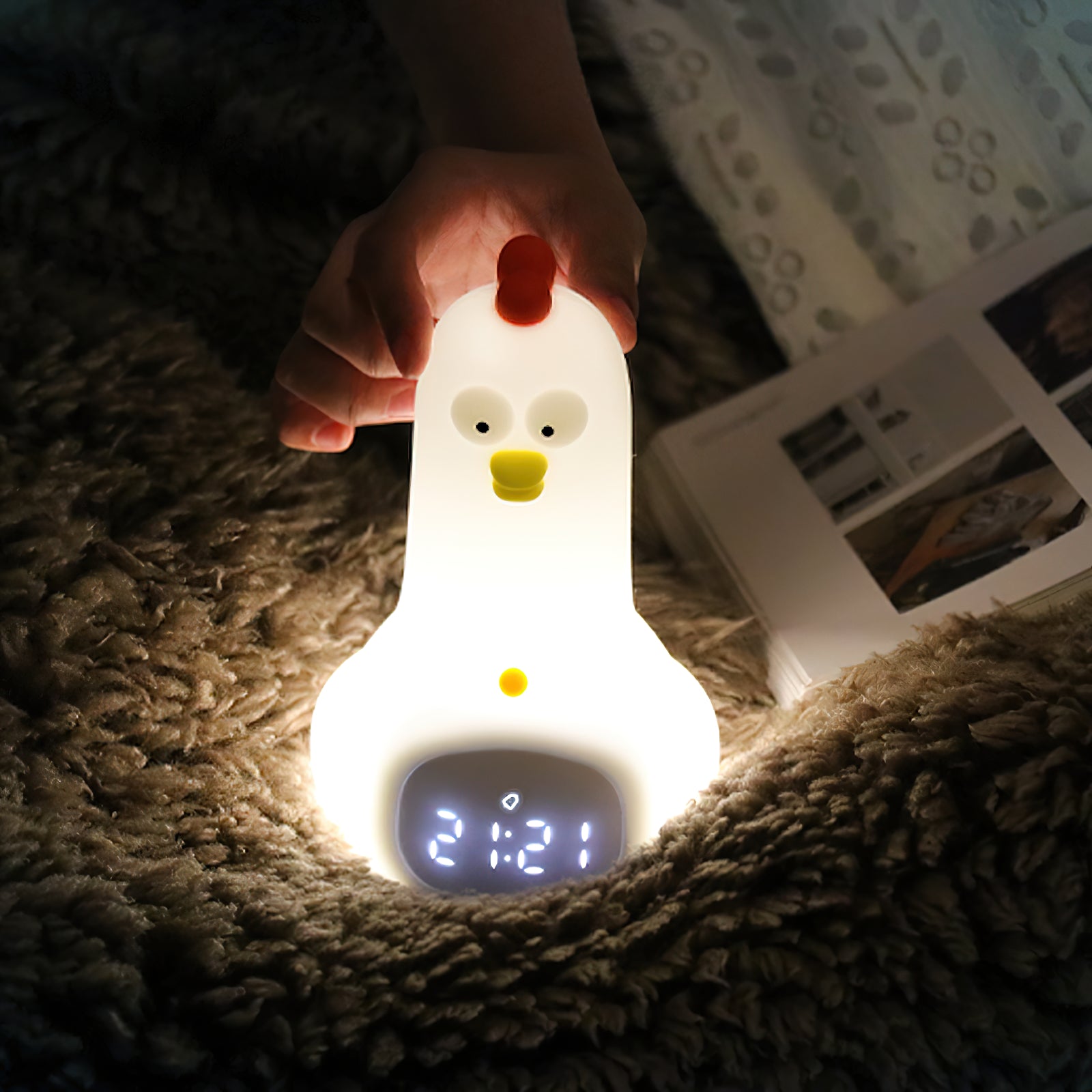 KunFu Chicken Alarm Clock Night Light (built-in battery)