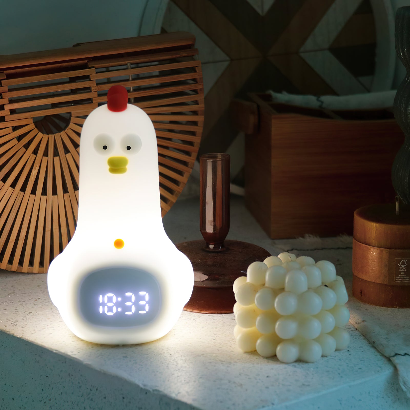 KunFu Chicken Alarm Clock Night Light (built-in battery)