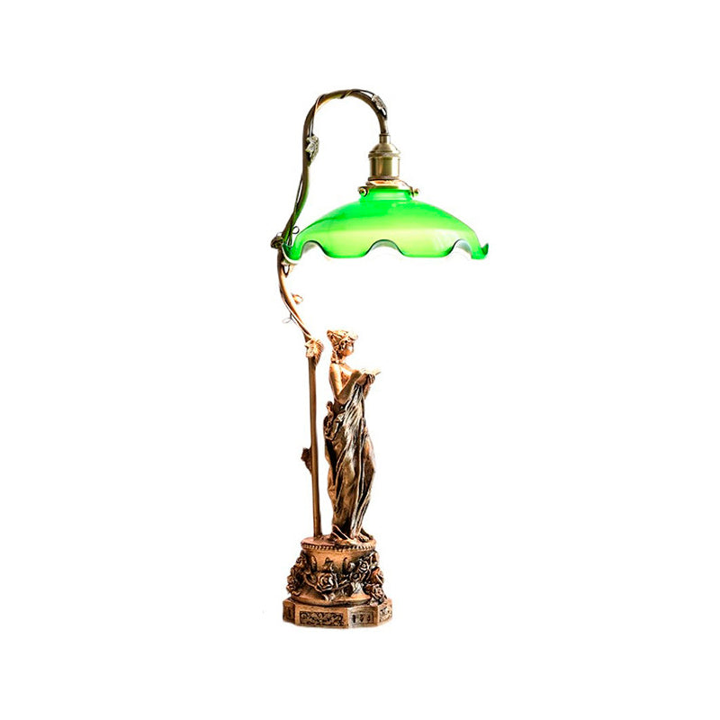 Lady Statue Glass Table Lamp