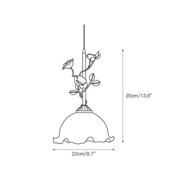 Lalique Rose Glass Pendant Lamp – detail 3 — Dimension drawings 1