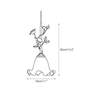 Lalique Rose Glass Pendant Lamp – detail 4 — Dimension drawings 2