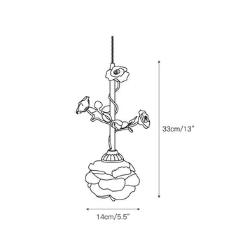 Lalique Rose Glass Pendant Lamp – detail 5 — Dimension drawings 3