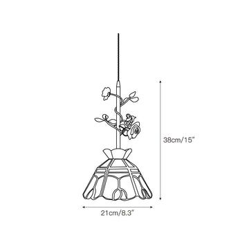Lalique Rose Glass Pendant Lamp – detail 6 — Dimension drawings 4