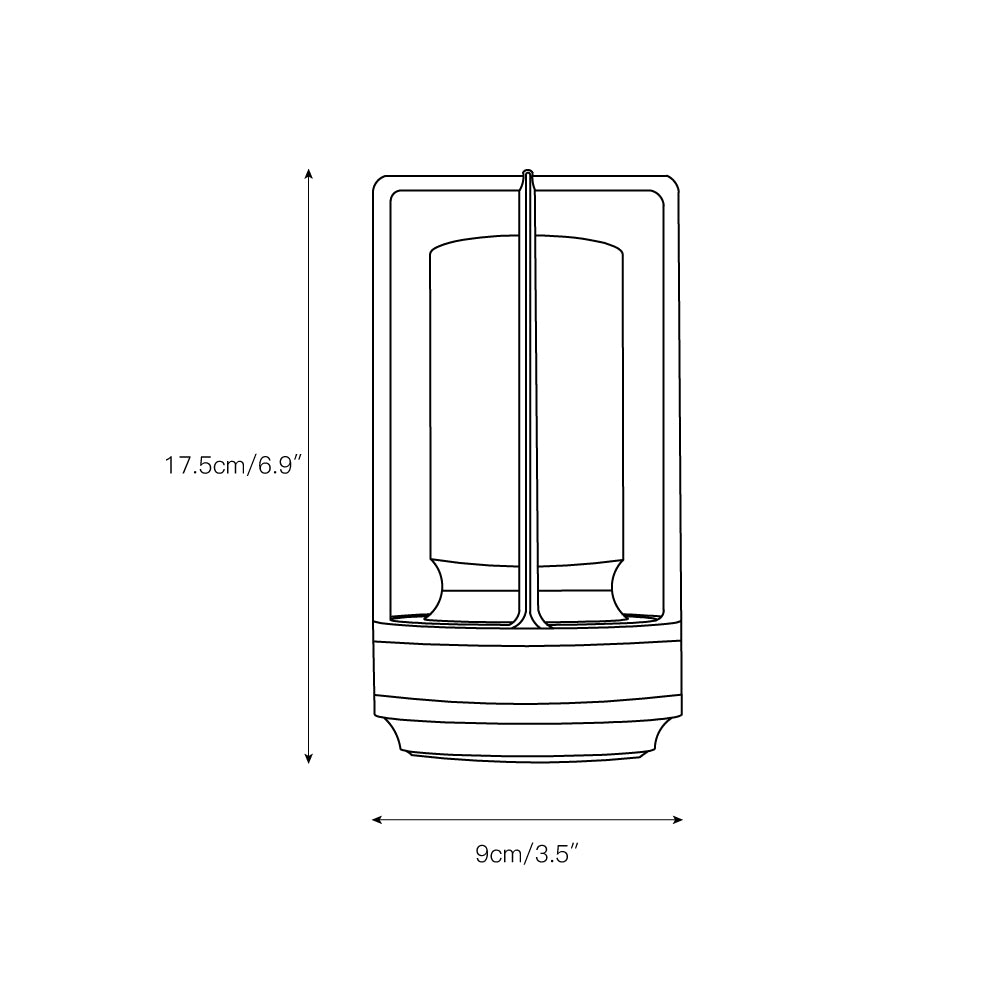 Kabellose Tischlampe aus Kristallglas „Lantern“ (eingebauter Akku)