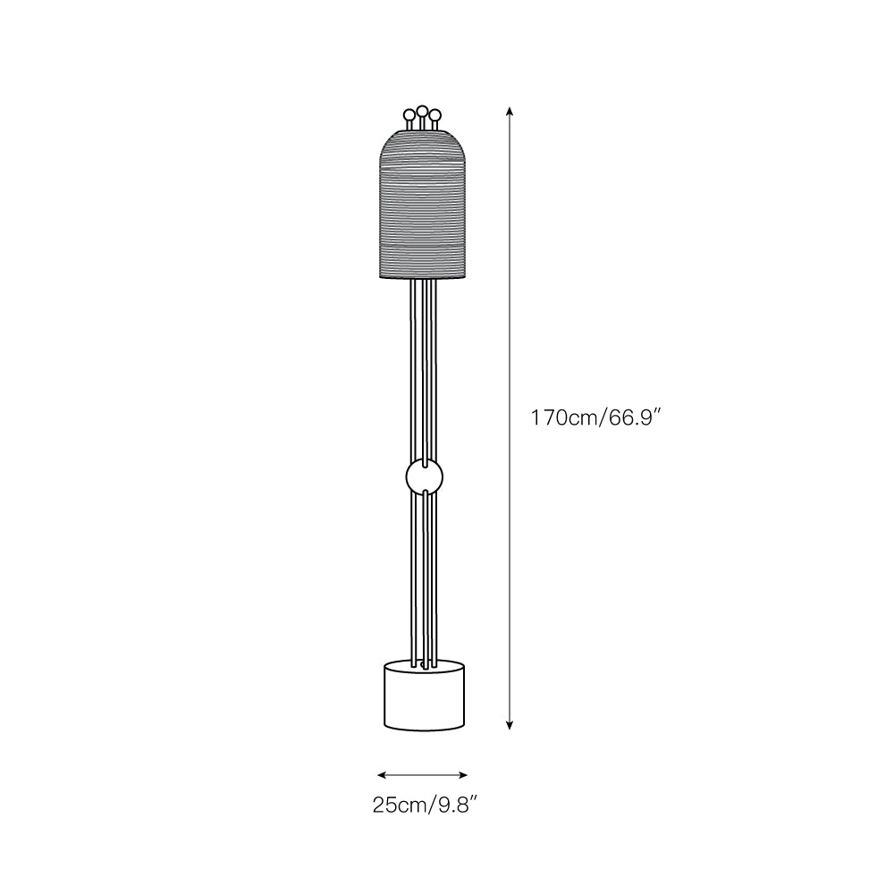 Laternen-Stehlampe aus Glas