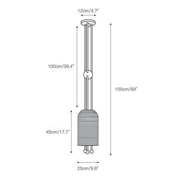 Lantern Glass Pendant Lamp – detail 3 — Dimension drawings 1