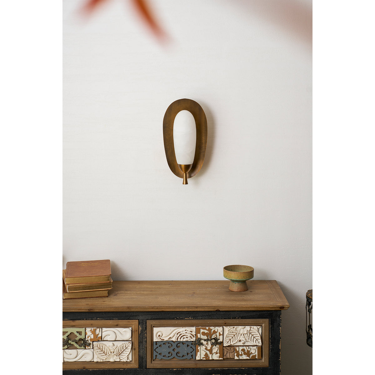 Laurel Blossom Alabaster Wall Sconce