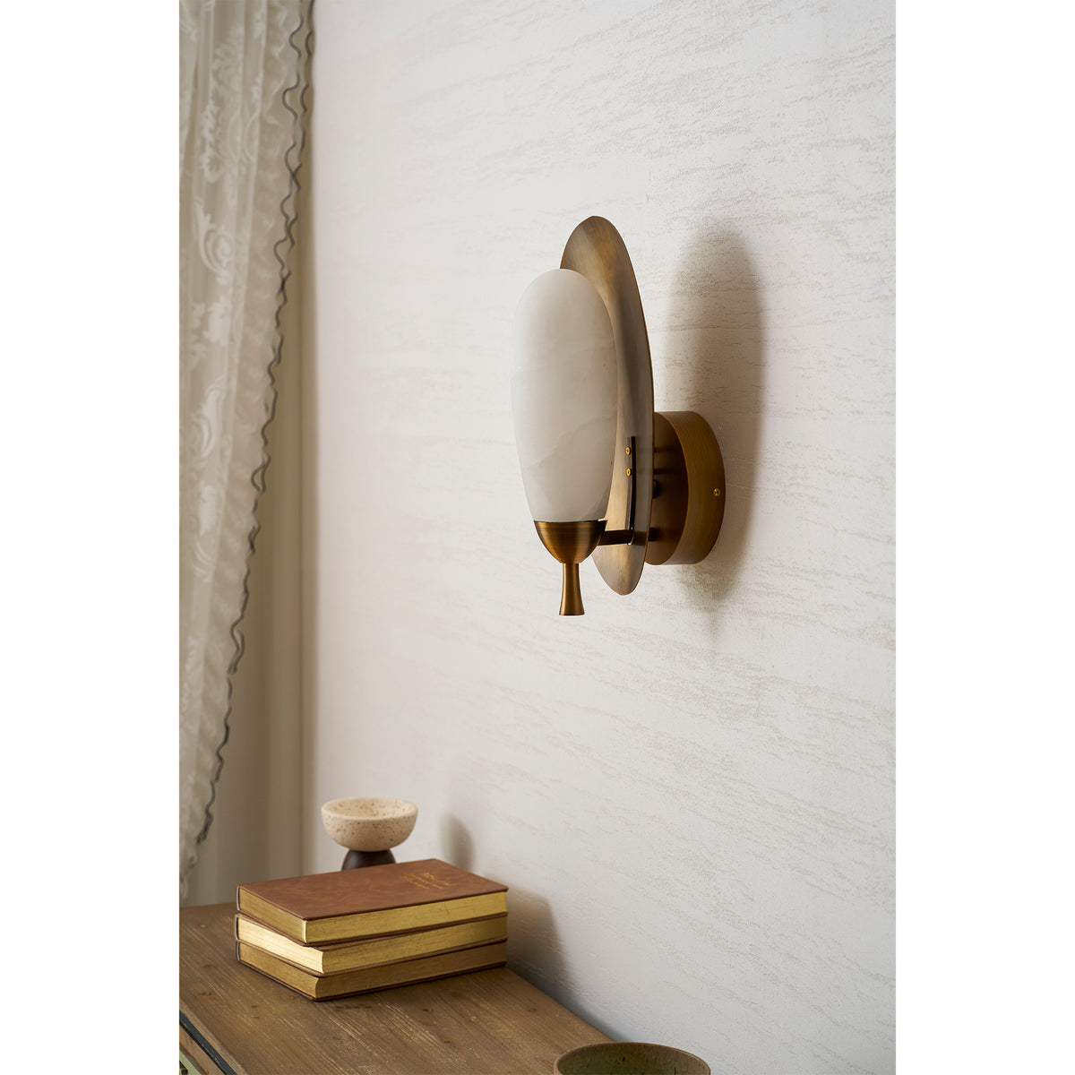 Laurel Blossom Alabaster Wall Sconce