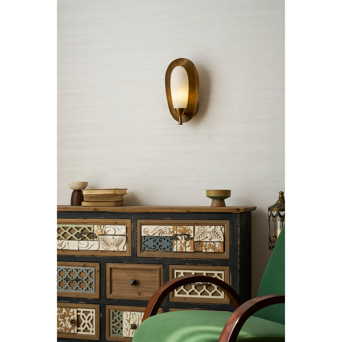 Laurel Blossom Alabaster Wall Sconce