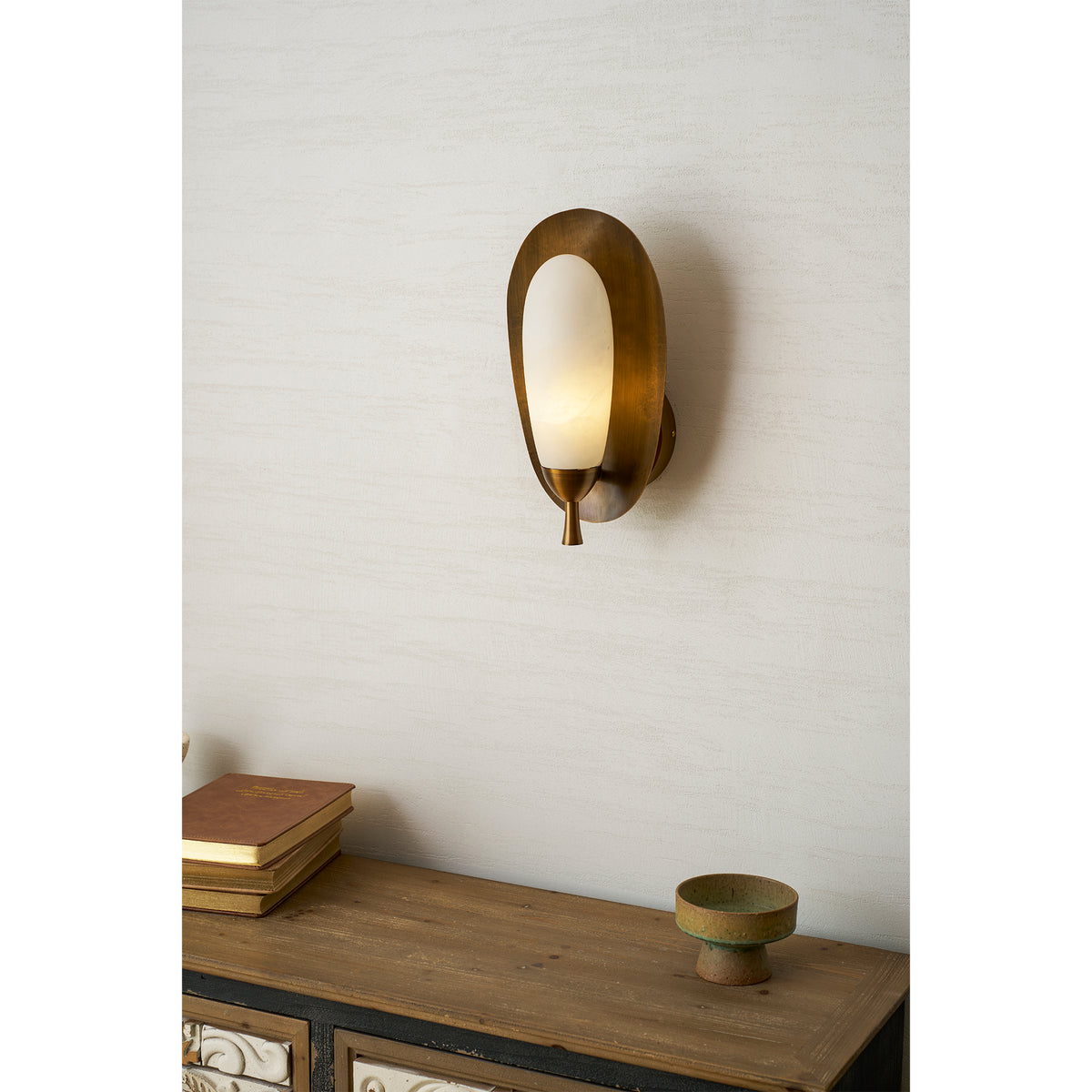 Laurel Blossom Alabaster Wall Sconce