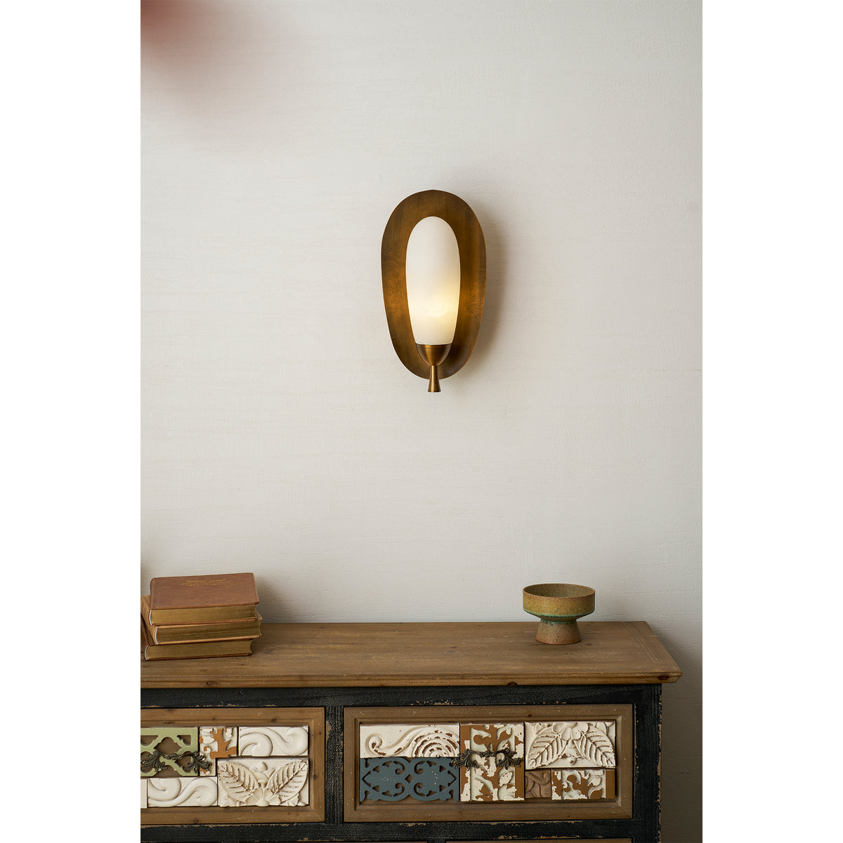 Laurel Blossom Alabaster Wall Sconce