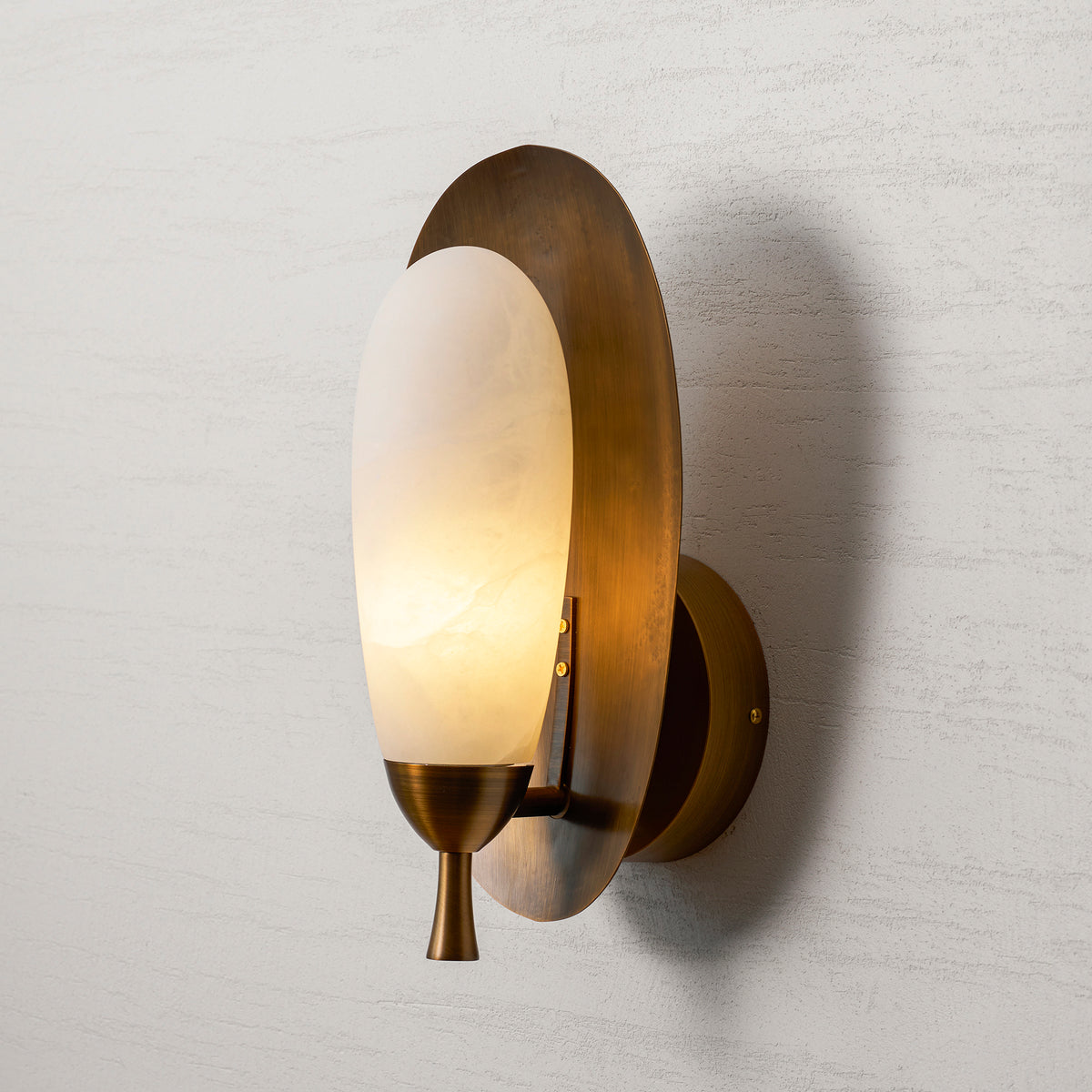 Laurel Blossom Alabaster Wall Sconce