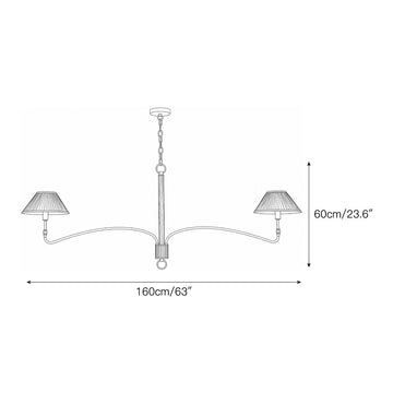 Laurent Pleated Chandelier – detail 3 — Dimension drawings 1