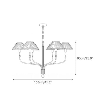Laurent Pleated Chandelier – detail 4 — Dimension drawings 2