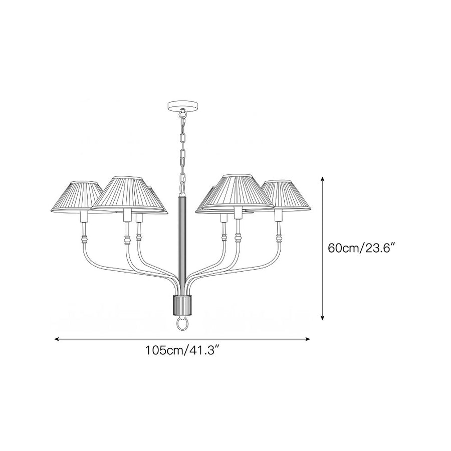 Laurent Pleated Chandelier – detail 4 — Dimension drawings 2
