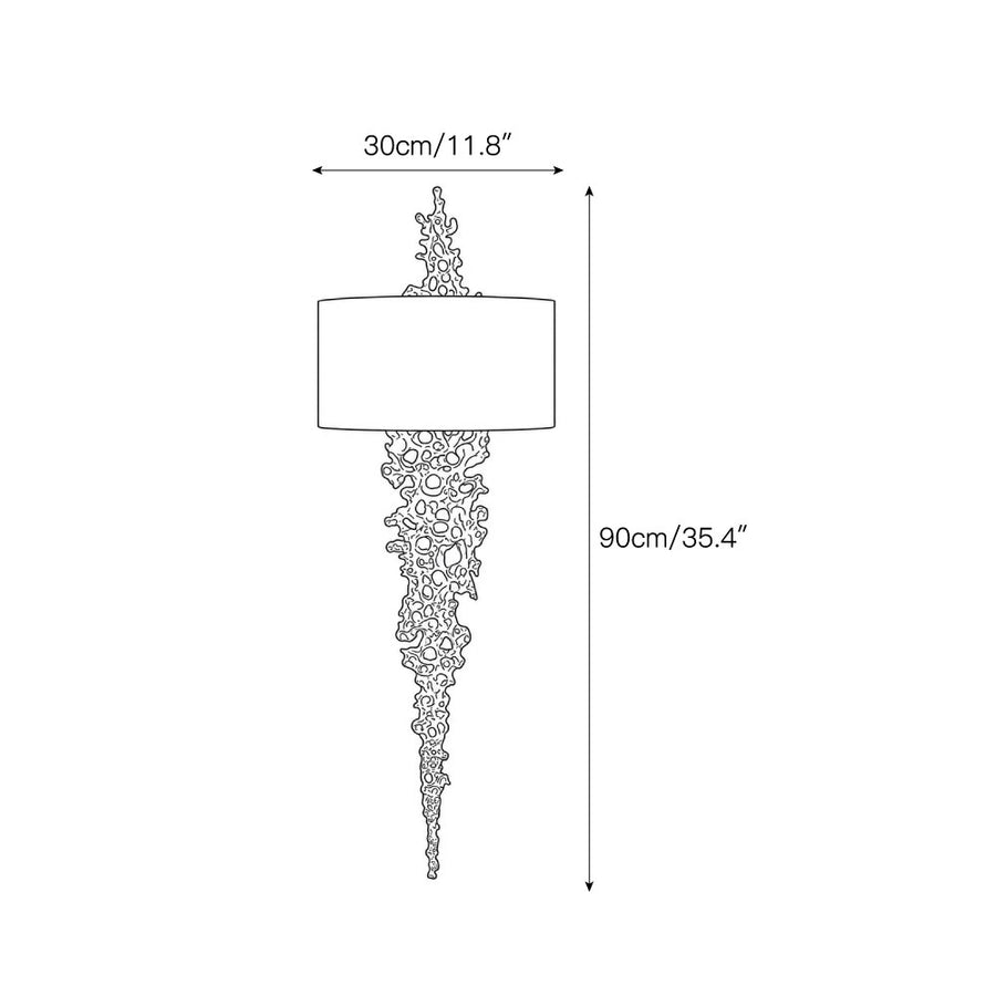 Lava Brass Wall Sconce – detail 3 — Dimension drawings 1